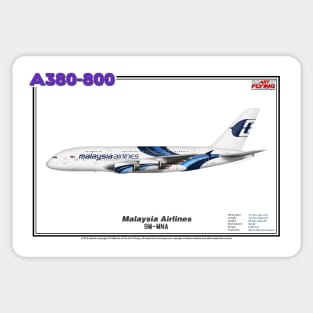 Airbus A380-800 - Malaysia Airlines (Art Print) Sticker